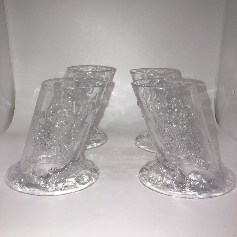 Set Of 4 Kahlua Mud Slide Plastic Cups Clear Plastic "Do A Kahlua Mud Slide"